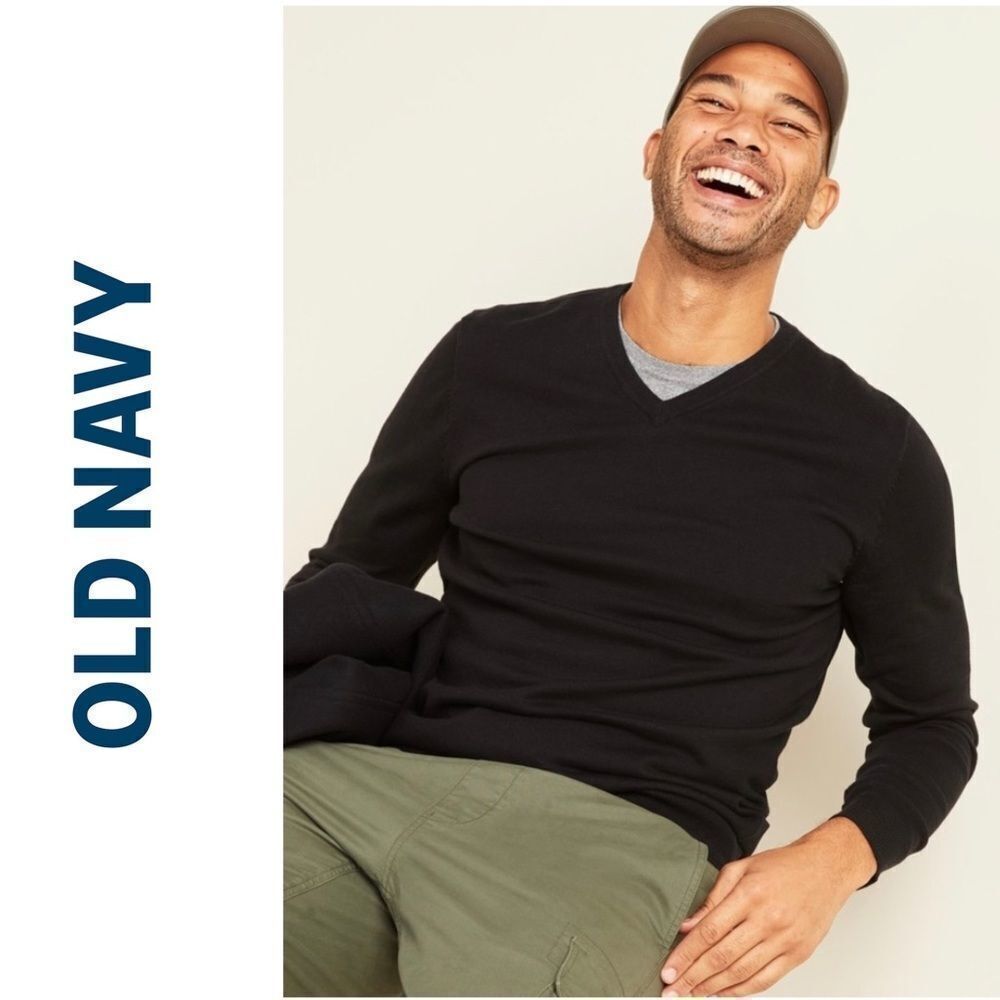 Old Navy Black V-Neck Cozy Layering Sweater Size S